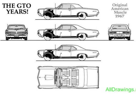 Pontiac GTO (1967) (Pontiac TRP (1967)) - drawings (drawings) of the car